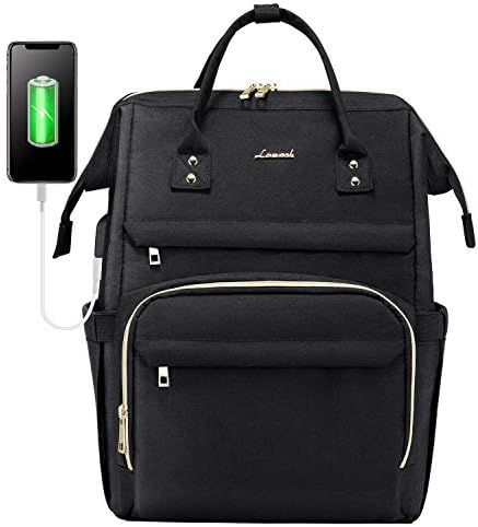 Laptop Backpack for Women Fashion Travel Bags Business Computer Purse Work Bag with USB Port, Black | Amazon (US)
