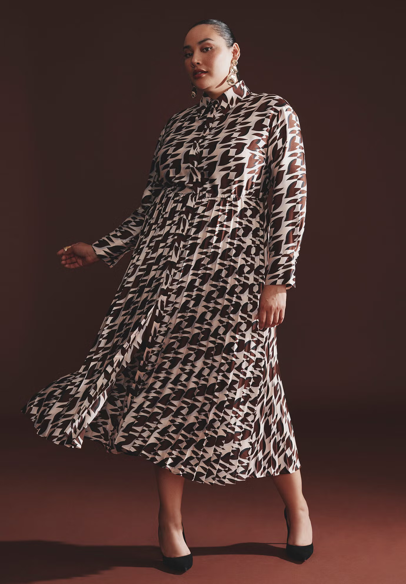 Pleated Skirt Fit And Flare Dress | Eloquii