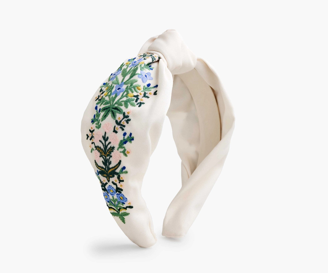 Lottie Embroidered Knotted Headband | Rifle Paper Co.