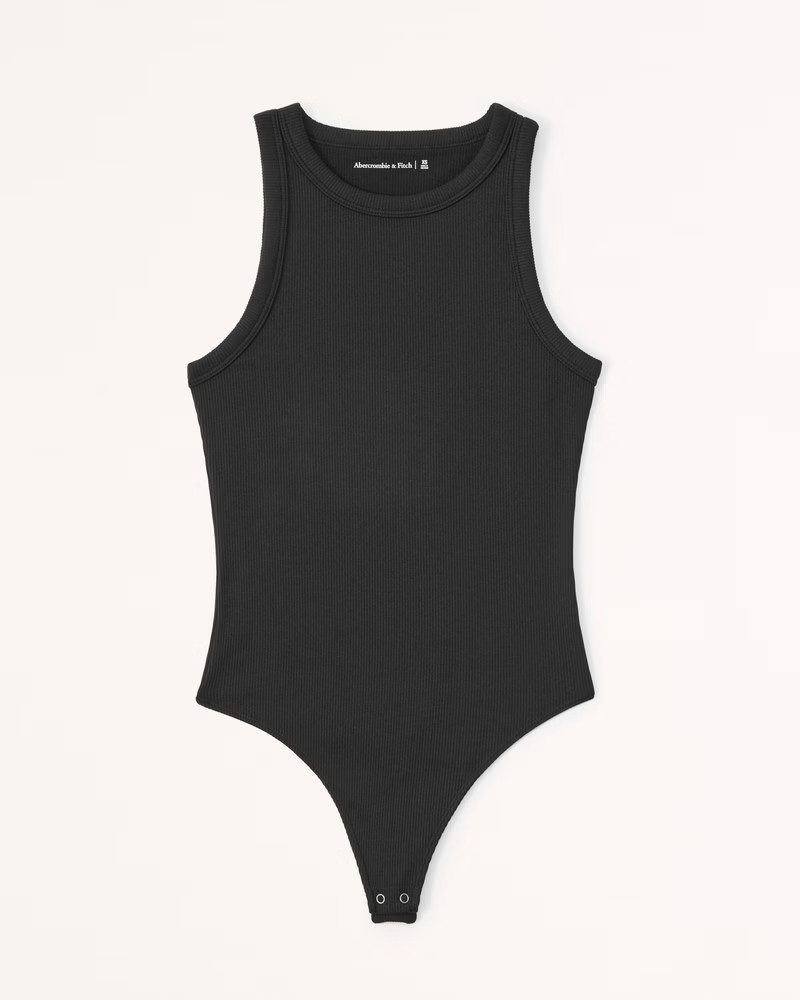 Seamless Rib Fabric High-Neck Bodysuit | Abercrombie & Fitch (US)