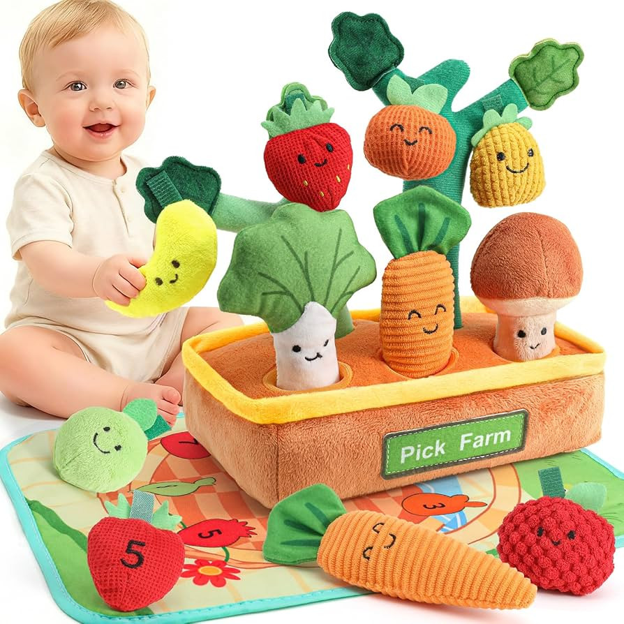 Mini Tudou Baby Toys 6-12 Months-Fruits Veggies Farm Stuffed Plush 15PCS-Montessori Sensory Educa... | Amazon (CA)