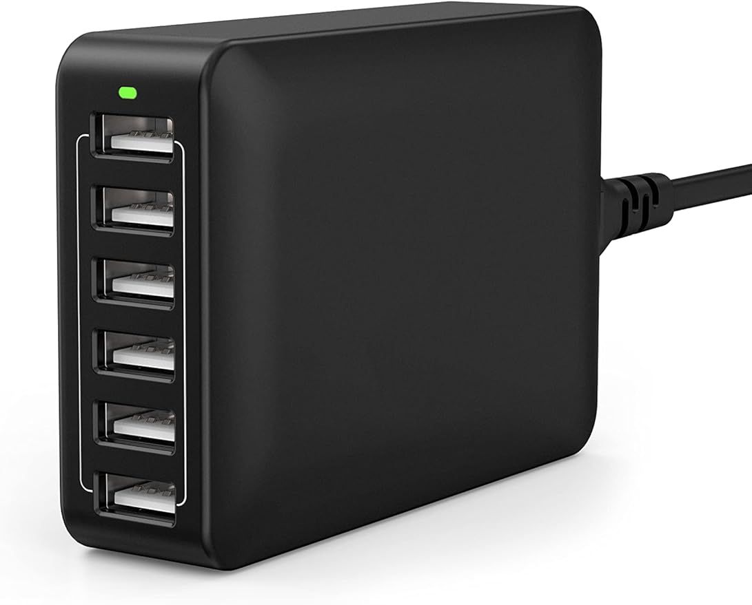 USB Charger 60W USB Charging Hub 12A 6-Port Desktop USB Charging Station with Multiple Port Compa... | Amazon (US)