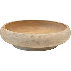 Creative Co-Op Mango Wood, Combed & Bleached Bowl, Natural | Amazon (US)