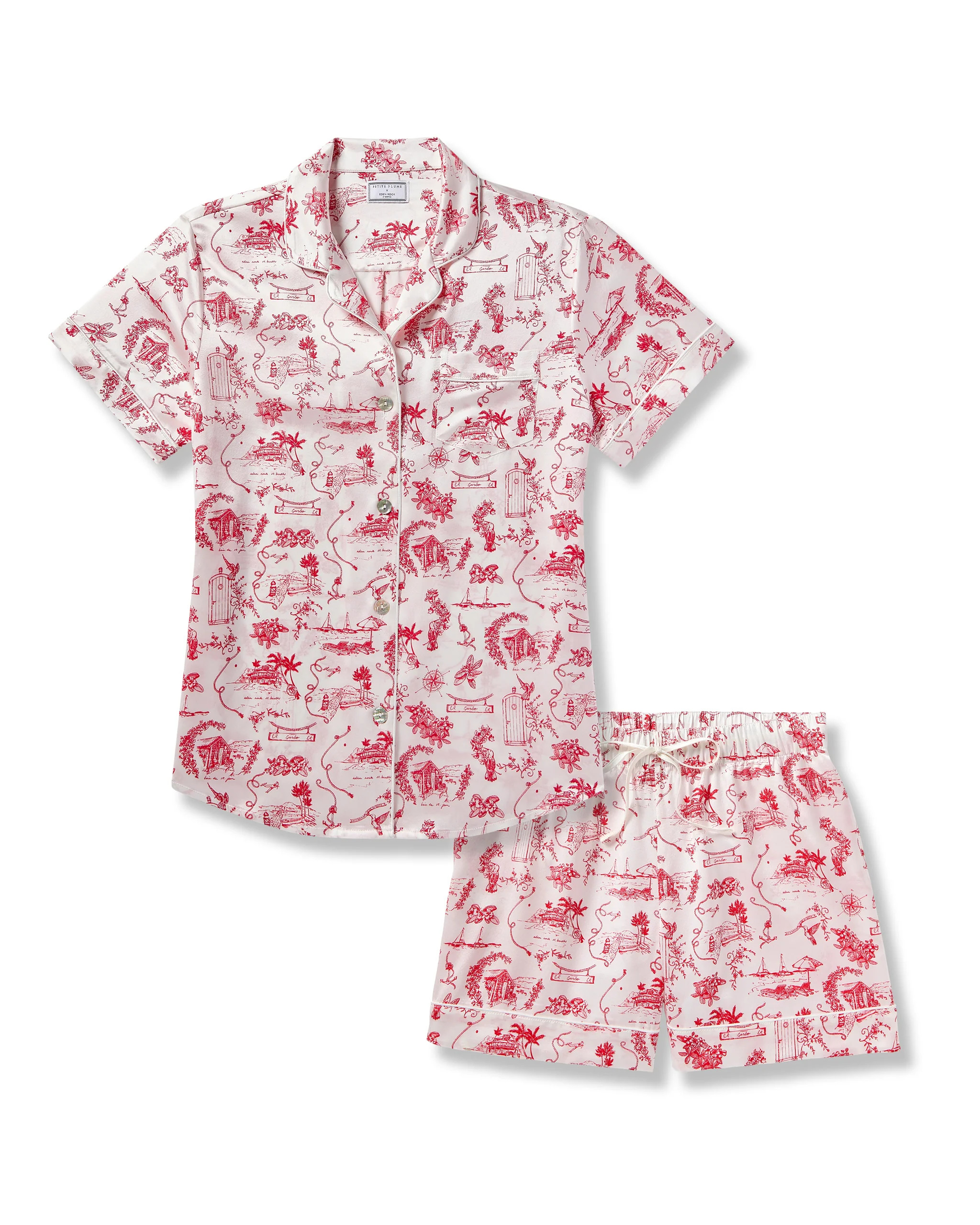Petite Plume x Eden Rock Reverie Women's Silk Short Set | Petite Plume