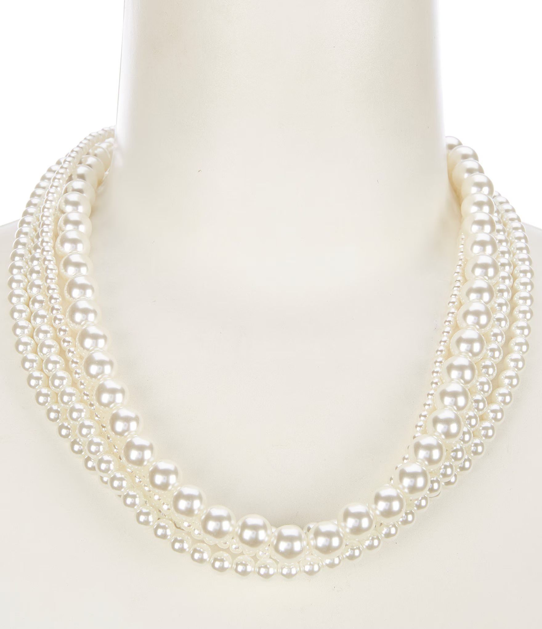 Blanc Crystal and Pearl Statement Necklace | Dillard's
