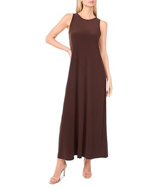Vince Camuto Sleeveless Keyhole Back Crew Neck A-Line Maxi Dress | Dillard's | Dillard's
