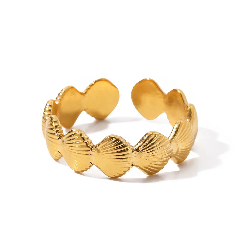 Coralie Scallop Shell Adjustable Ring | Liv Bella Vita