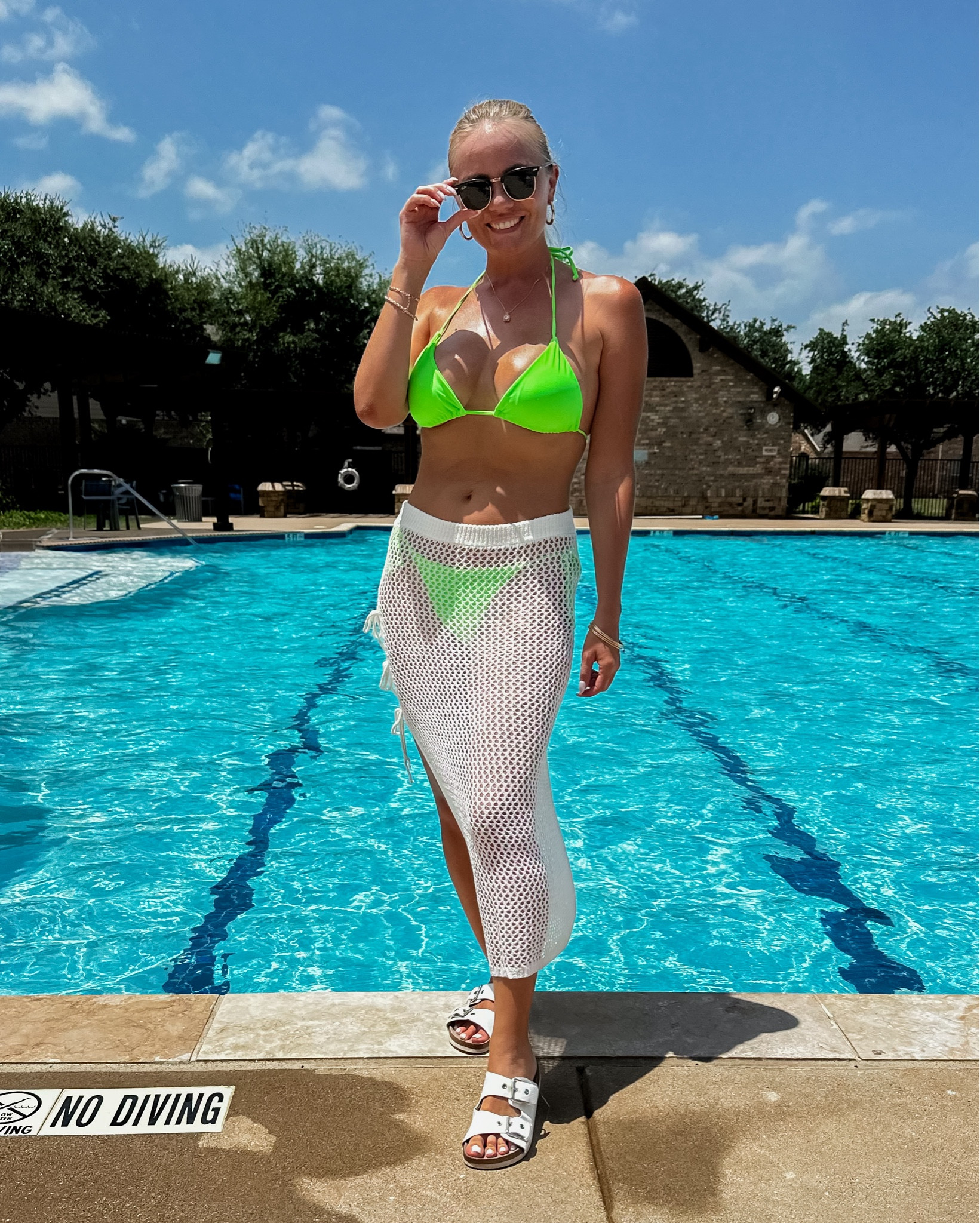 White sarong that I’m in love with 😍 
Beachwear, pool wear, green bikini, white cover up, sunglasses 

#LTKSwim #LTKTravel #LTKSeasonal