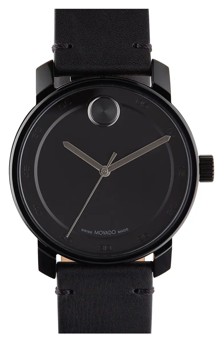Bold Leather Strap Watch, 41mm | Nordstrom