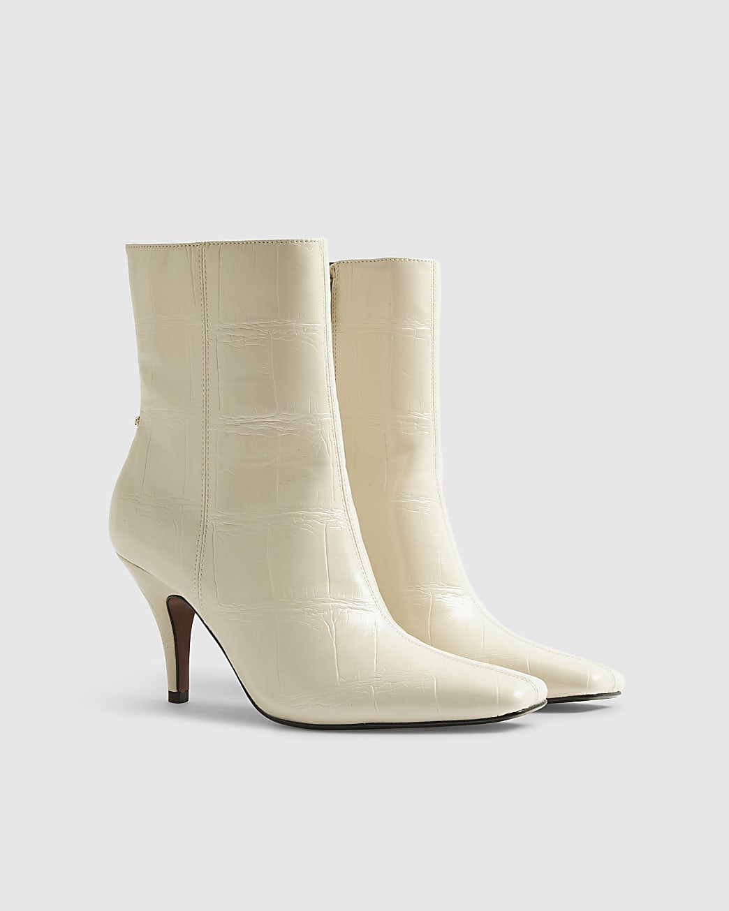 Cream Chisel Toe Heeled Ankle Boots | River Island UK & IE