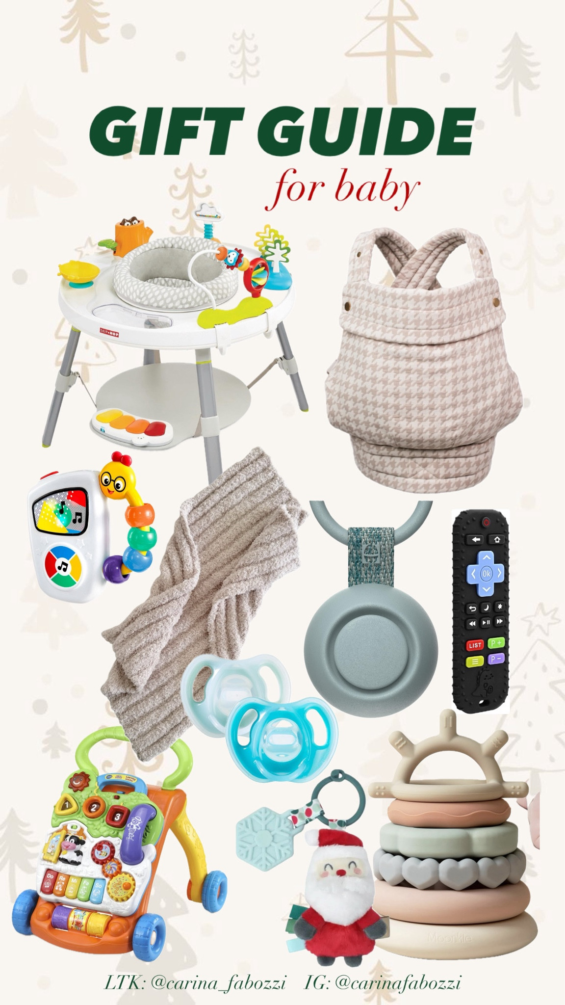 Gift guide for babies 6-12 months! Tried and true favorites for all 3 of my kids. We’ll be grabbing this activity center again this Christmas! 

Baby gifts, holidays 2024, baby must haves, baby carrier, sound machine, teethers, viral baby 

#LTKGiftGuide #LTKFamily #LTKBaby