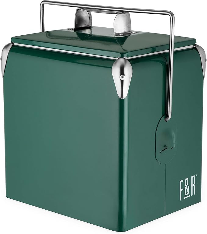 Foster & Rye Stainless Steel Retro Cooler, Vintage Metal cooler, Antique Beverage Chiller and Ice... | Amazon (US)