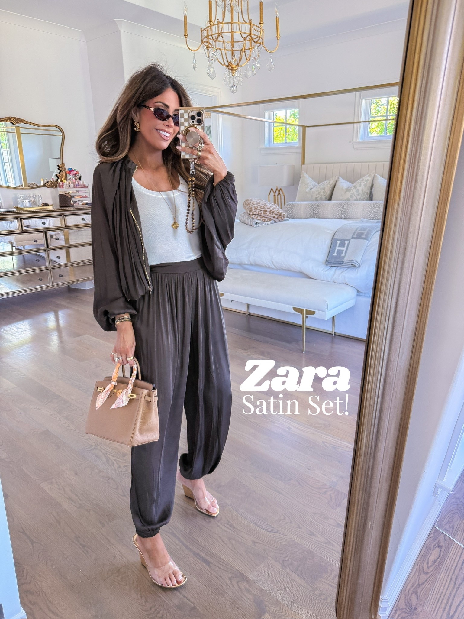 Wearing a size medium in this set!! I’ve been able to wear this both pregnant and postpartum!  🤎

Zara fashion, Zara finds, Satin set, Matching set, Zara shoes, Wedge heel, Gold heels, Workwear, Summer outfits, Emily Gemma

#LTKmomlife #LTKdayinmylife #LTKWorkwear