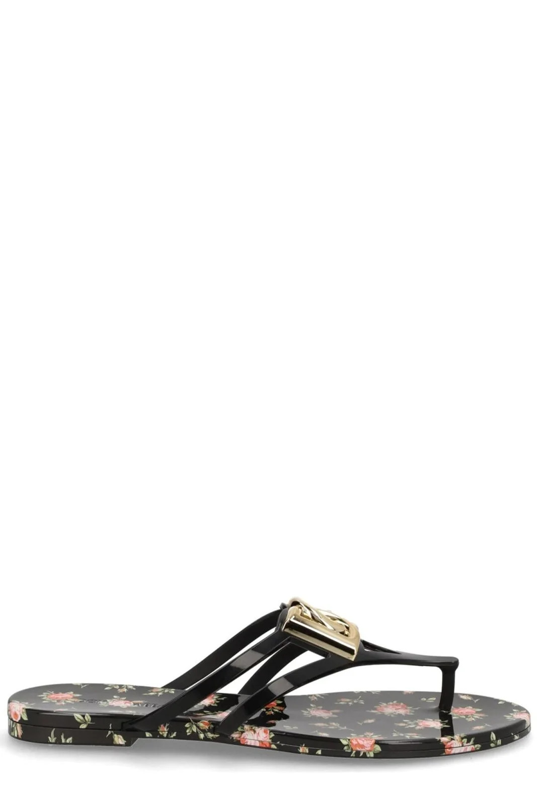 Dolce & Gabbana Logo Floral Flip-Flops | Cettire Global