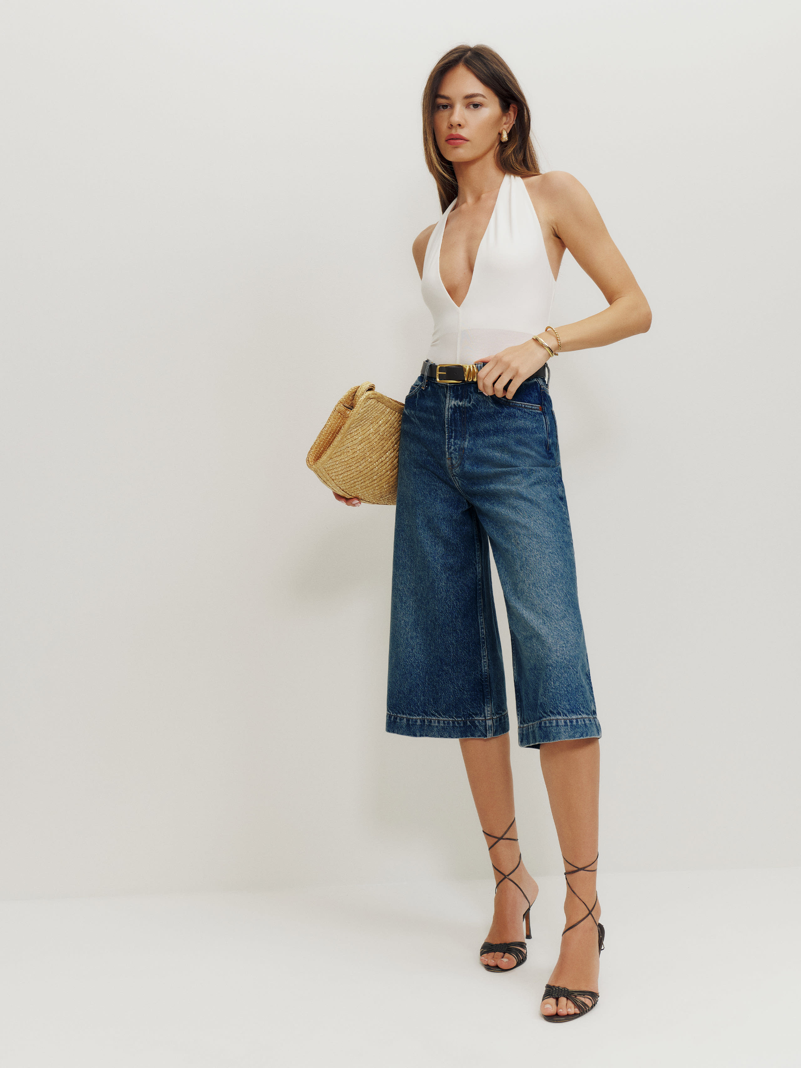 Cary High Rise Culotte Jeans | Reformation (Global)
