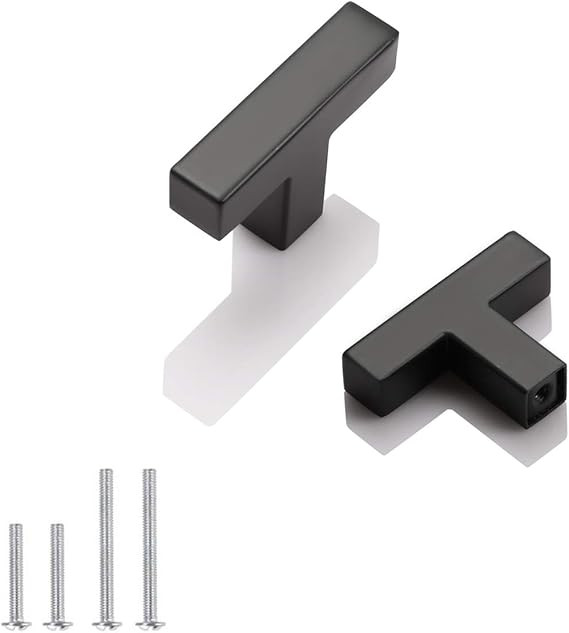 10 Pack Probrico Black Stainless Steel Square Corner Bar Cabinet Door Handles Drawer Pulls Knobs ... | Amazon (US)