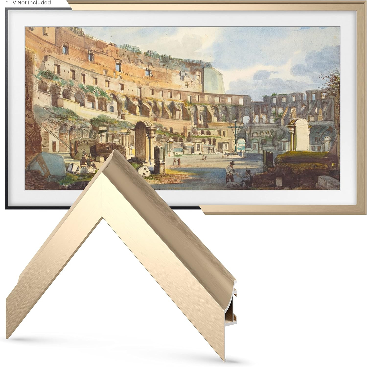 Deco TV Frames Alloy Scoop - Pale Gold Bezel Compatible ONLY with Samsung The Frame TV (65", Fits... | Amazon (US)