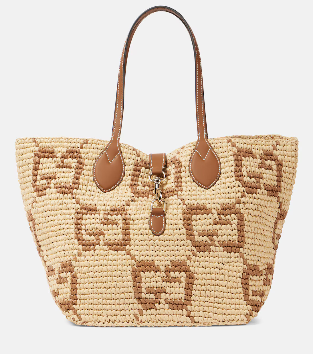 Summer Large leather-trimmed basket bag | Mytheresa (US/CA)