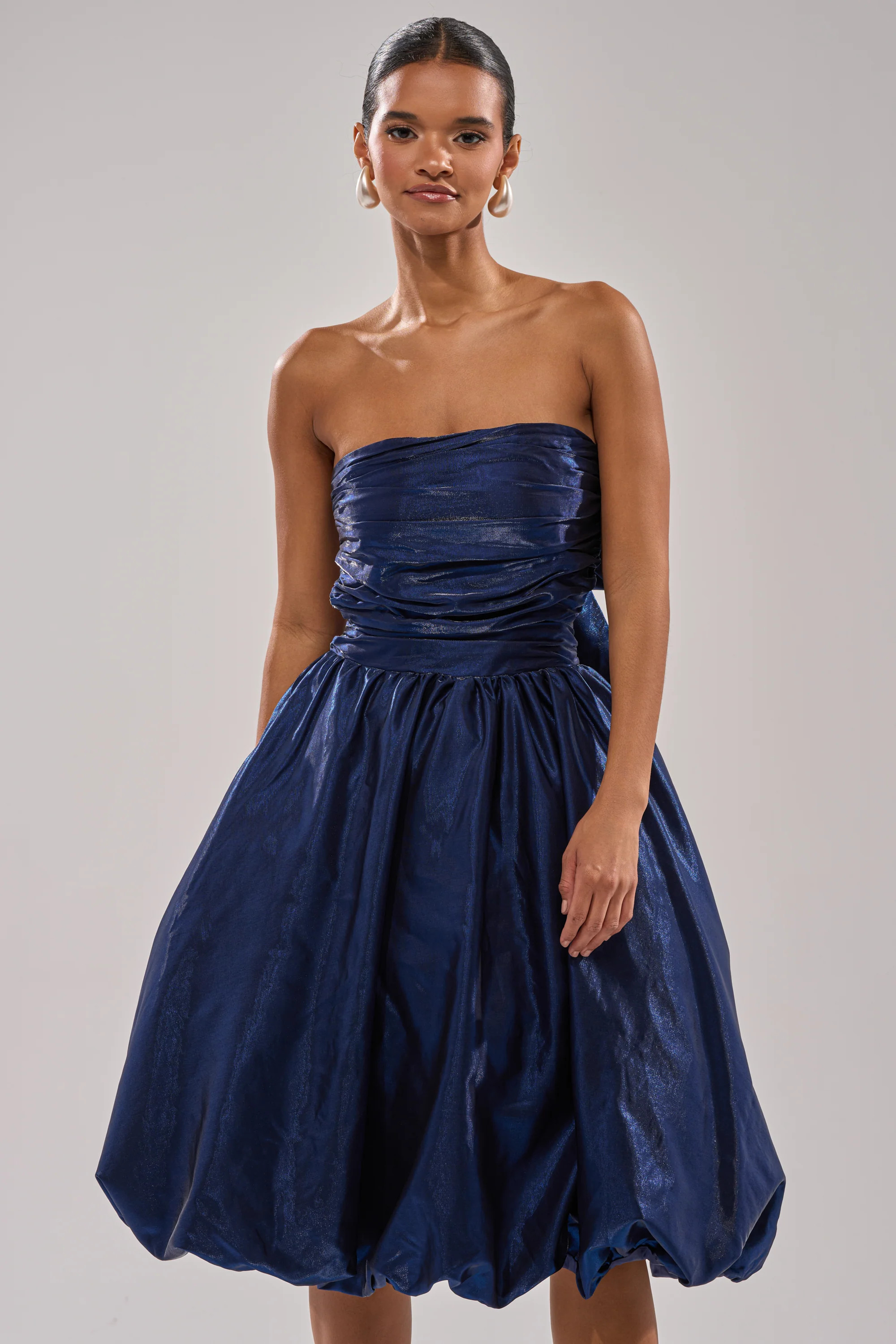 LUXE LIFE SATIN MIDI DRESS | AKIRA