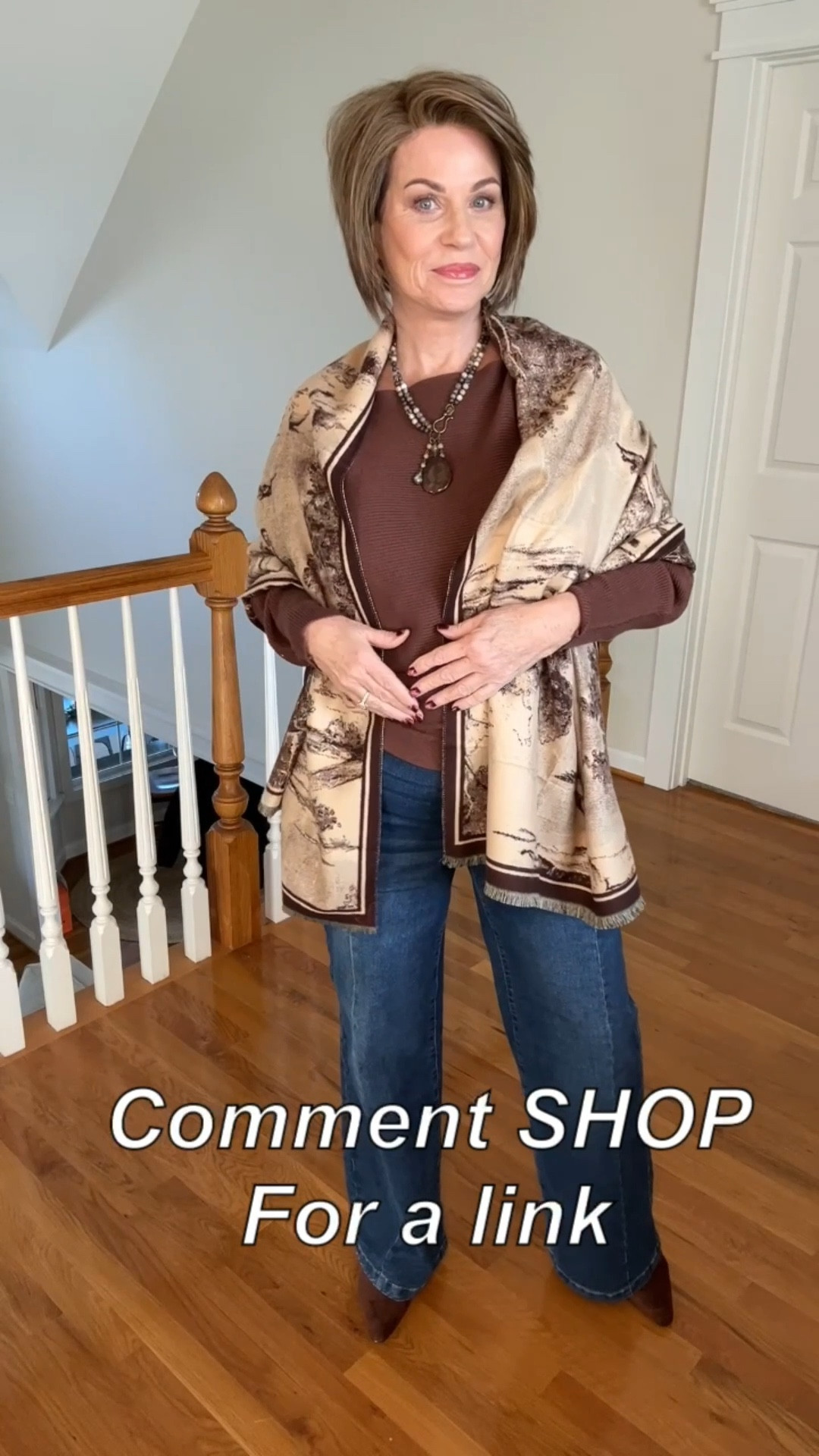 This top is one of those easy, one-size-fits-most pieces that truly works. It washes beautifully and is very slenderizing.
The shawl has that soft cashmere look and feel—but for way less.
My favorite jeans with stretch (you know I love a comfortable fit).
✔️ Midsize girl approved.

Note: The shawl I linked isn’t my exact print, but it’s from the same company and has the same look and quality.

#LTKOver40 #LTKMidsize #LTKFindsUnder50