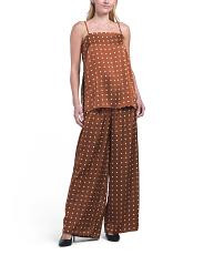 2Pc Spot Satin Coordinate Camisole And Pants Set For Women, Polyester | TJ Maxx