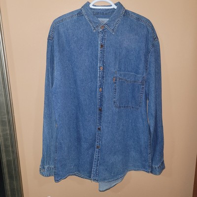 Vintage Levi's Orange Tab Denim Jean Work Chore Shirt Size Men's Large  | eBay | eBay CA