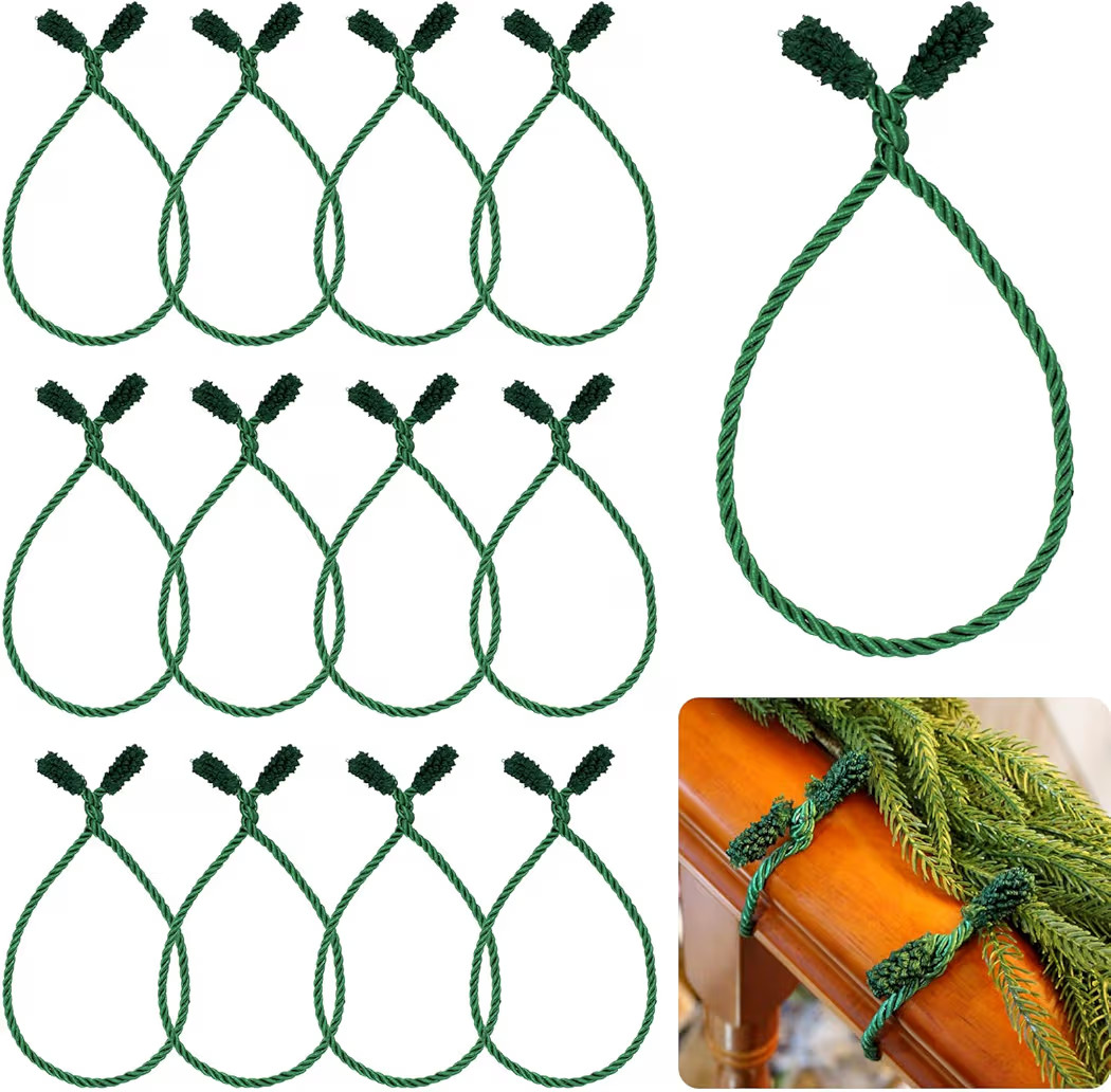 12 Pcs 19 Inches Christmas Garland Ties Christmas Decorative Twist Ties for Garland, Banister Hom... | Amazon (US)