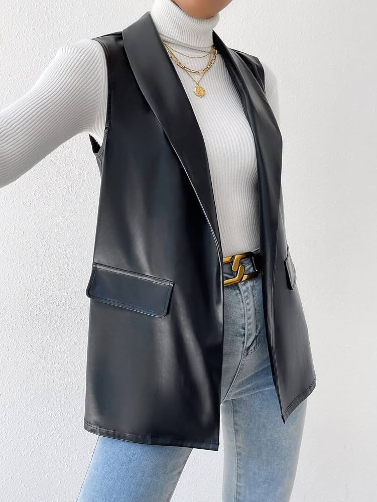 AMDMG Jackets for Women Women's Jacket Shawl Collar Open Front Vest Blazer Jackets (Color : Black... | Amazon (US)