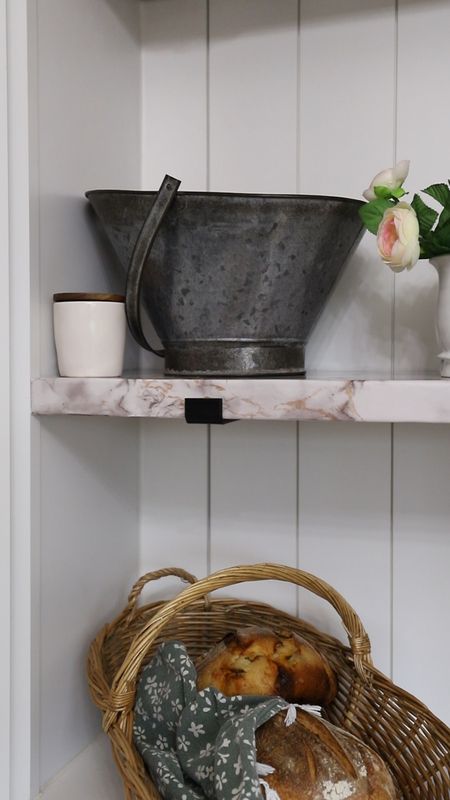 Kitchen shelf styling: faux marble shelves 

#LTKVideo #LTKstyletip #LTKhome