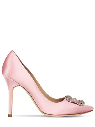 Manolo Blahnik - 105mm hangisi satin pumps - Pink | Luisaviaroma | Luisaviaroma