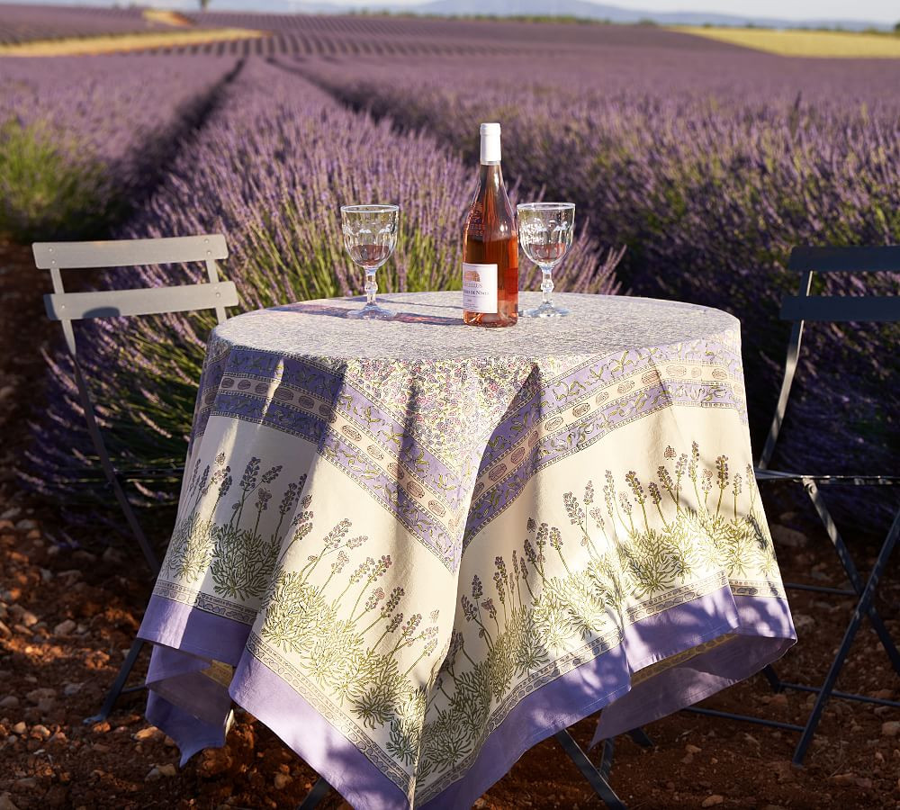 Lavender Blockprint Cotton Tablecloth | Pottery Barn (US)