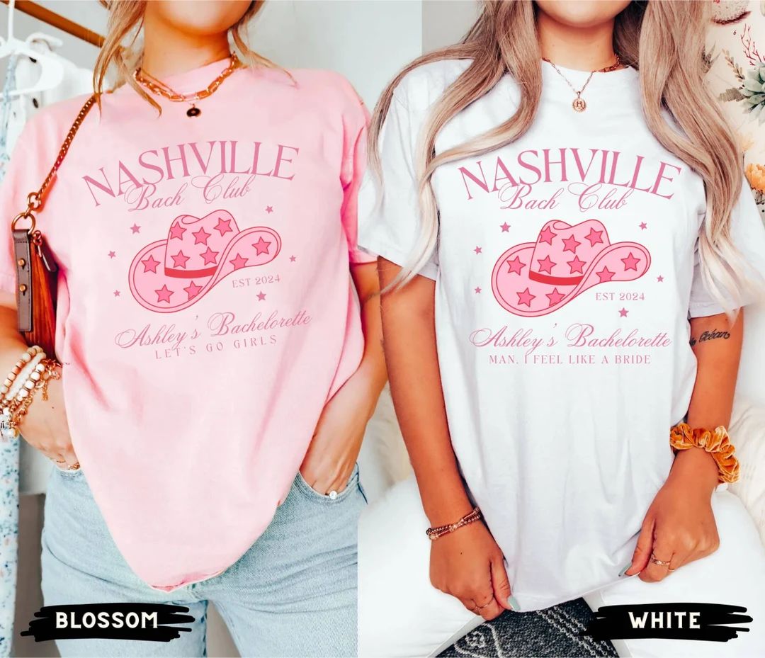 Custom Nashville Bachelorette Party Shirt, Bachelorette Club Shirt, Nash Bash Shirts, Cowgirl Bac... | Etsy (US)