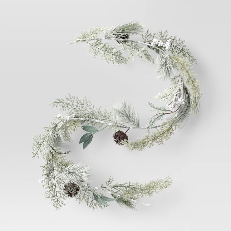 Artificial Heavy Flocked Garland - Threshold™ | Target