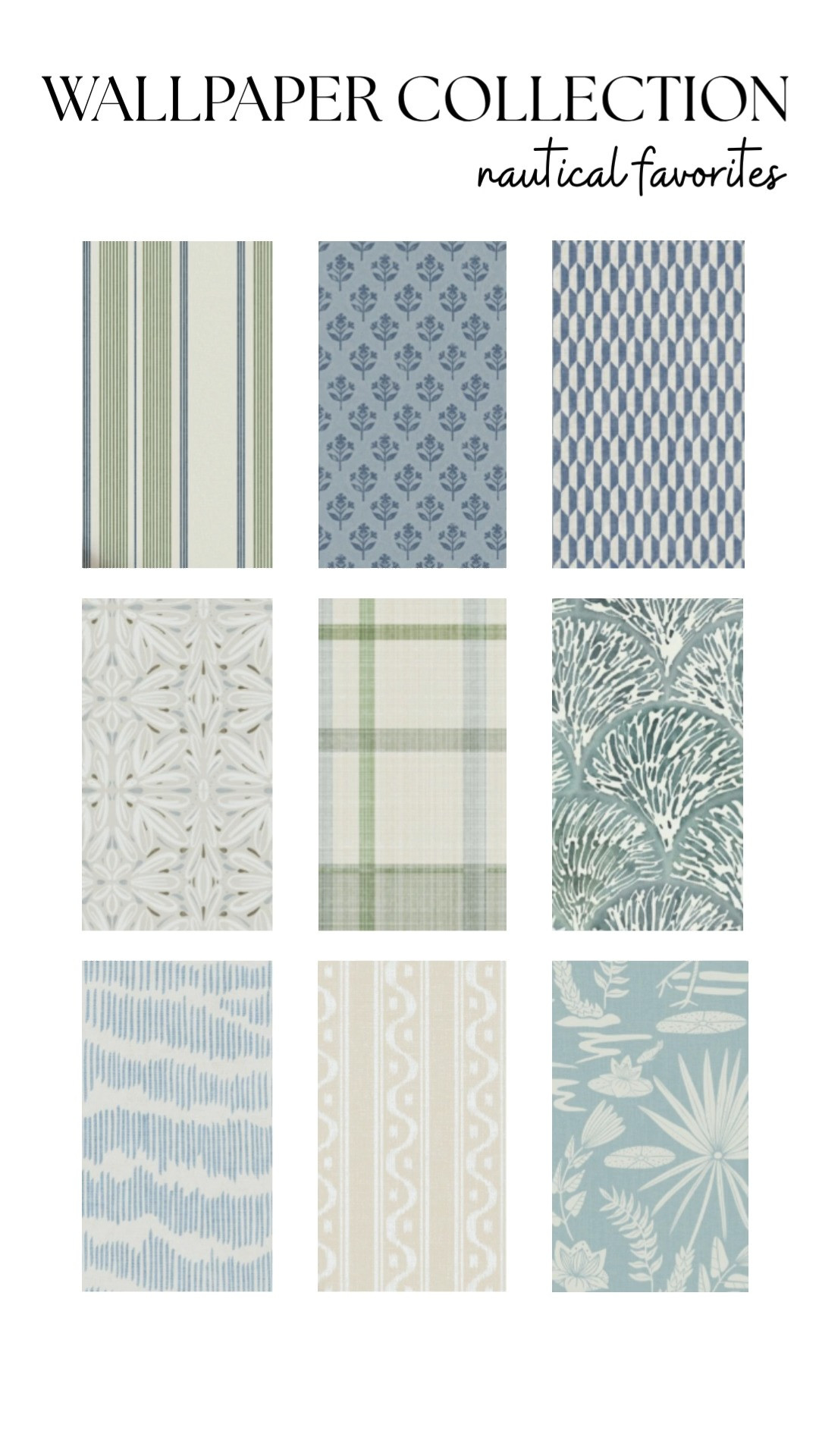 Nautical wallpaper favorites with soft blue tones, coastal inspired patterns, timeless stripes, vintage motifs, and relaxed seaside style. Loving the mix of airy blue and white wallpaper, classic plaid patterns, organic coastal prints, soft geometric designs, and timeless cottage details that make a space feel calm, collected, and effortlessly elevated. These wallpaper finds are perfect for coastal bedrooms, beach house bathrooms, lake house interiors, cozy guest rooms, powder baths, and collected cottage spaces. Perfect for anyone searching coastal wallpaper, nautical wallpaper ideas, blue and white interiors, beach house decor, cottage wallpaper inspiration, classic coastal style, seaside home decor, and timeless wallpaper patterns. 

 #LTKHome
