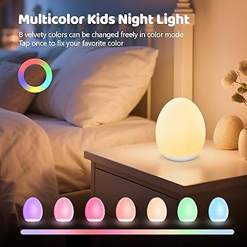 MediAcous Night Light for Kids, 7 Colors Changing Egg Light for Nursery | Amazon (US)