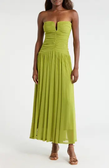 Nia Beverly Ruched Strapless Chiffon Maxi Dress | Nordstrom | Nordstrom