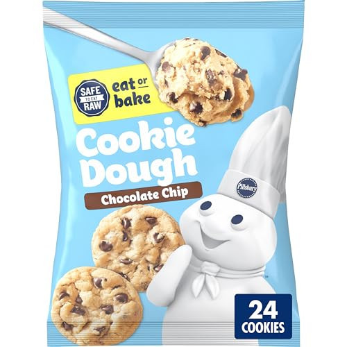 Pillsbury Ready to Bake Chocolate Chip Cookie Dough, Makes 24 Cookies, 16 oz | Amazon (US)