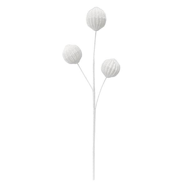 White Glittered Ball Stem, 28" | At Home