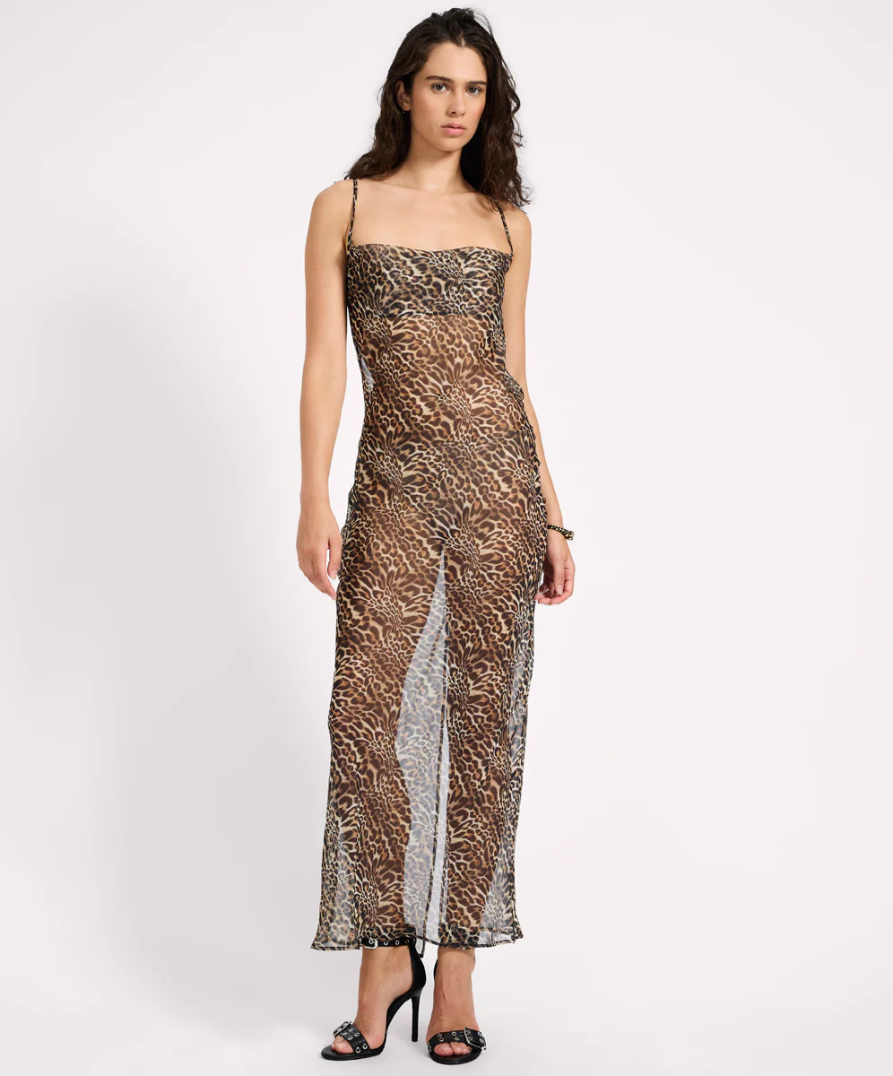 One Teaspoon Jagger Maxi Slip Dress - Leopard Print | OneTeaspoon