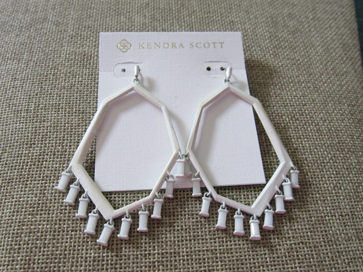 Kendra Scott Thomas Matte Drop Earrings In White | eBay US