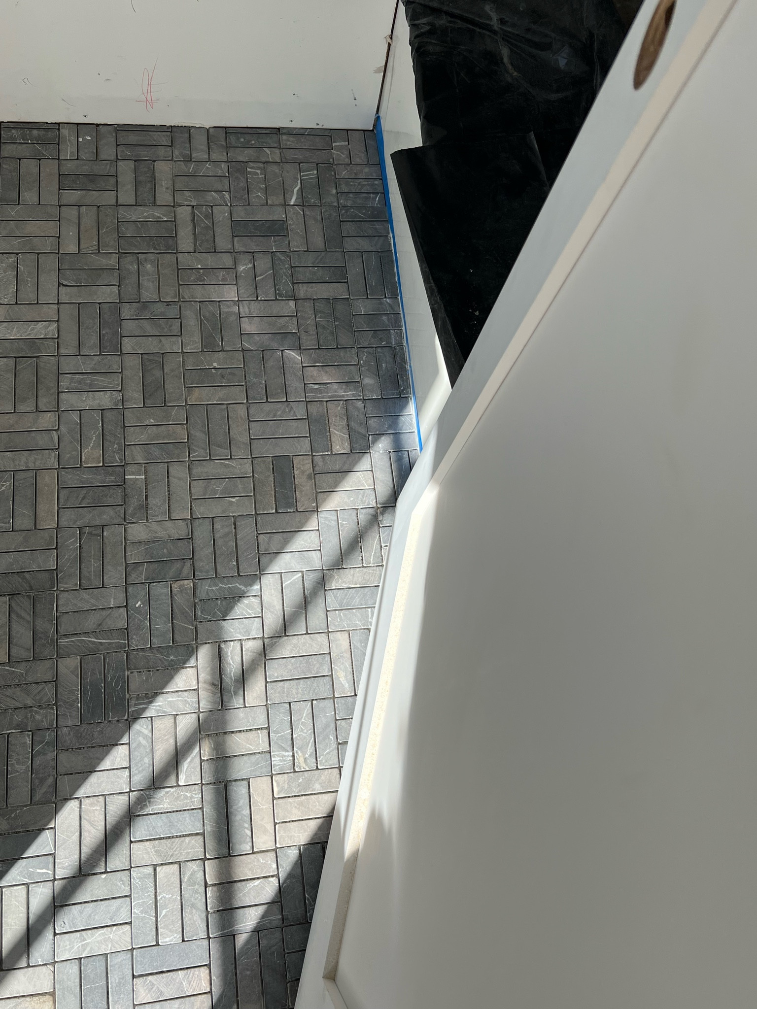 Crosshatch pattern natural stone tile

#LTKhome