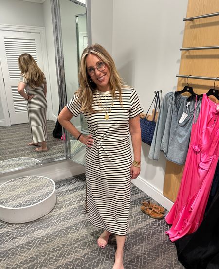 This is a little bit of a sneak peek. I found this dress on a recent shopping trip and will be using it in a coming blog post. It’s an easy to wear T-shirt dress but better! That little twist at the waist is everything. I’d wear it with sandals or sneakers maybe even heels.

#LTKSeasonal #LTKbeauty #LTKstyletip