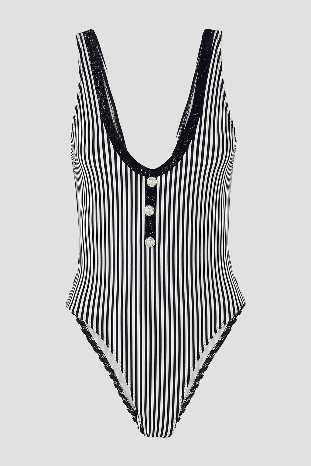 Rita embellished striped swimsuit | The Outnet (UK and Europe)