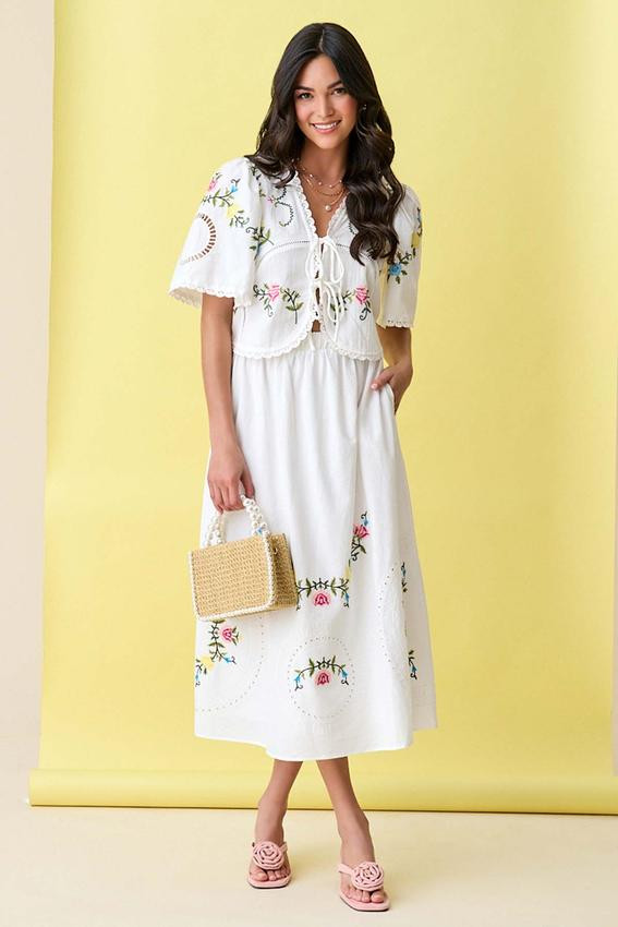 Floral Cross Stitch Skirt | Cato Fashions