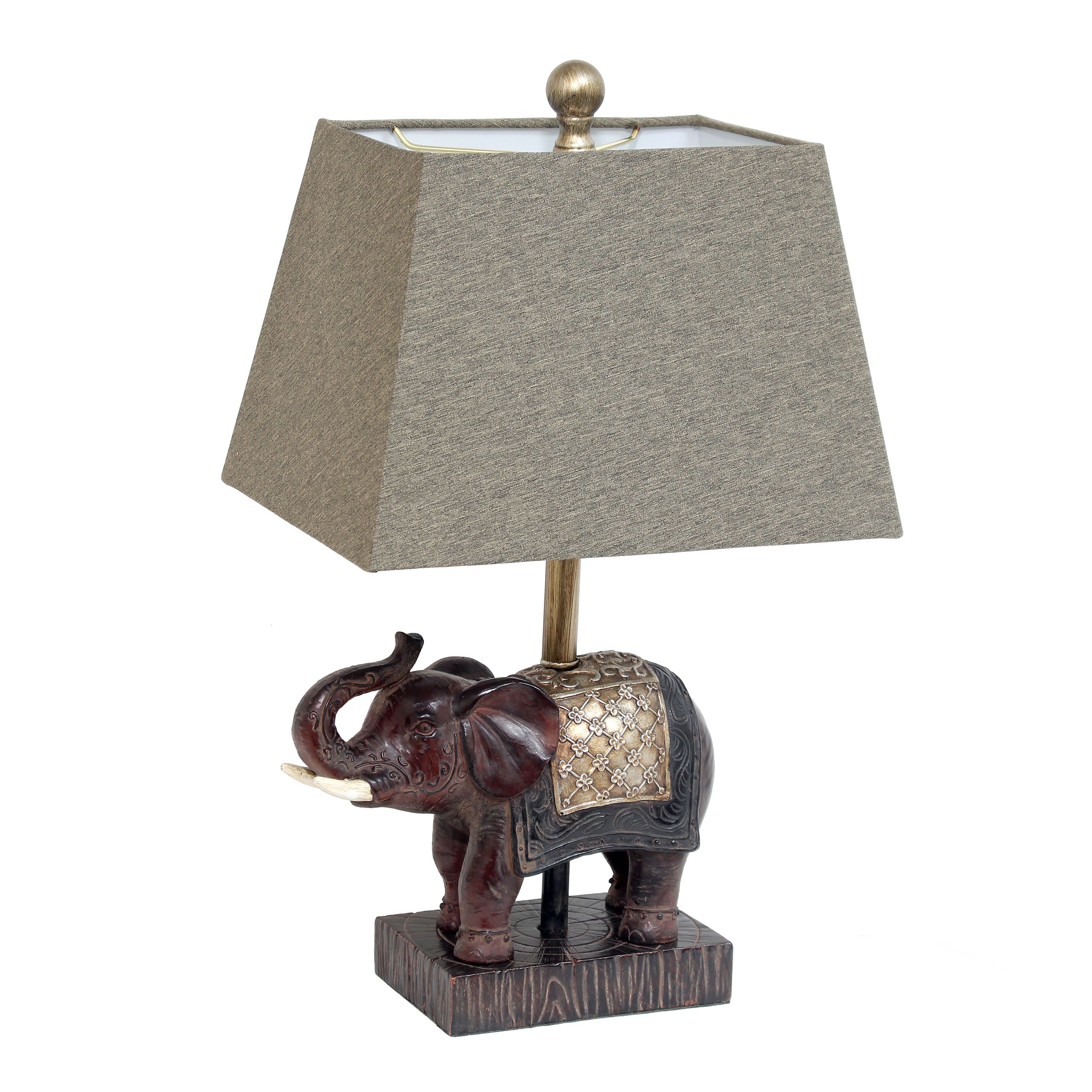 Lalia Home Elephant Table Lamp with Fabric Shade | Walmart (US)