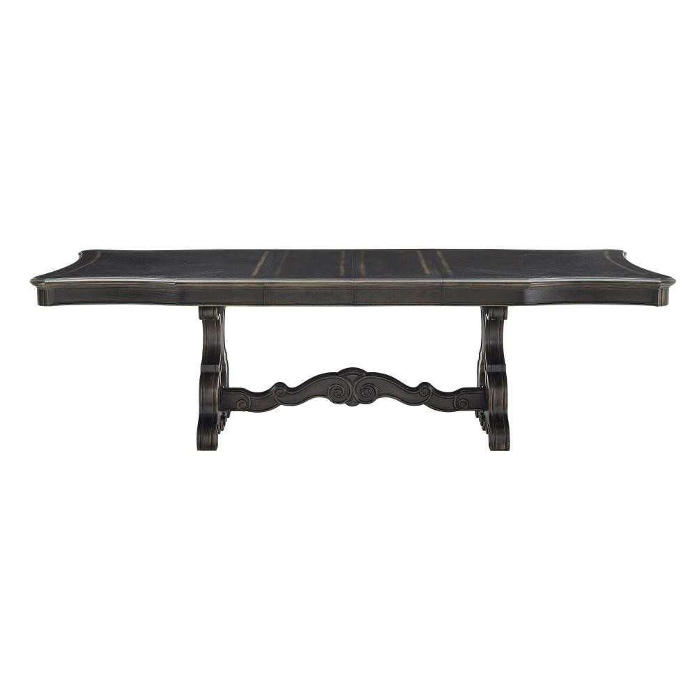 Steve Silver Rhapsody Dark Brown Dining Table, Dark Wood | The Home Depot