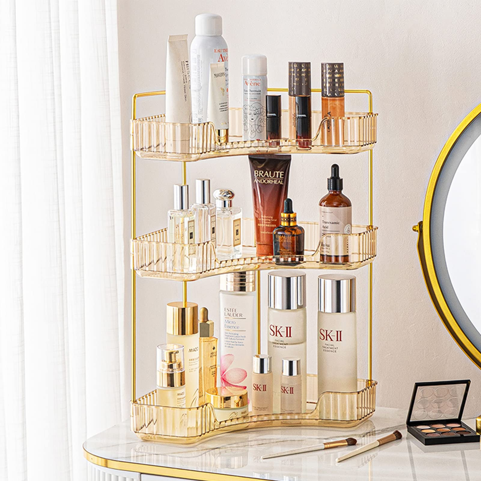 3-Tier Corner Bathroom Counter Organizer – Classic Storage Shelf for Makeup, Perfume & Toiletri... | Amazon (US)