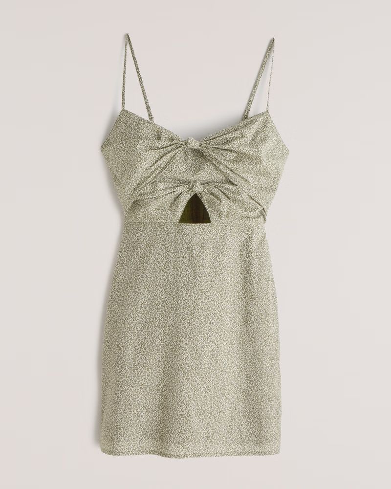 Double Knot-Front Cutout Mini Dress | Abercrombie & Fitch (US)