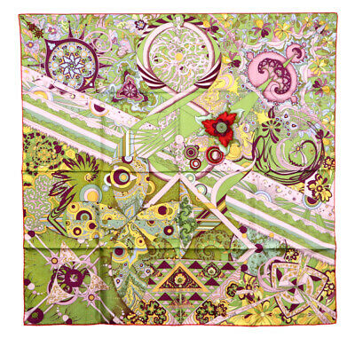 Hermes Scarf Stole L'ivresse De L'infini by Zoe Pauwels Silk Auth New Carre 90 | eBay US