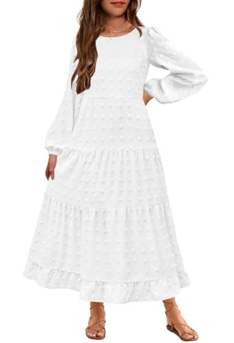 HOSIKA Flower Girls Dress Long Sleeve Formal Maxi Dresses for Wedding Party | Amazon (US)
